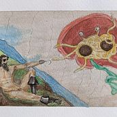 Giant Spaghetti Monster and Pirate. Un proyecto de Pintura a la acuarela de Ermis Zervakis - 02.03.2023