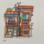 My project for course: Expressive Architectural Sketching with Colored Markers. Sketching, Drawing, Architectural Illustration, Sketchbook & Ink Illustration project by audleyimagines - 02.27.2023