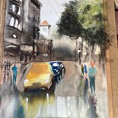 Mi proyecto del curso: Paisajes urbanos en acuarela. Fine Arts, Watercolor Painting, and Architectural Illustration project by Susana SL - 03.03.2023