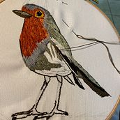 Mon projet du cours : Peindre avec du fil : techniques d’illustration textile. Un proyecto de Ilustración tradicional, Bordado y Diseño textil de Linda Michaud - 28.02.2023