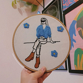 Meu projeto do curso: Bordado de imagens de moda com needle felting. Embroider, Needle Felting, and Textile Design project by Layne Castro - 02.06.2021