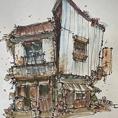 My project for course: Expressive Architectural Sketching with Colored Markers. Sketching, Drawing, Architectural Illustration, Sketchbook & Ink Illustration project by alena.balmforth - 02.25.2023