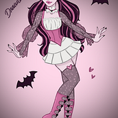 Draculaura ♡. Traditional illustration, and Digital Illustration project by Mariana Leal - 03.04.2023