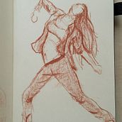 Figura Humana en Movimiento con Sanguina. Sketchbook, and Sketching project by Ainhoa Venegas - 03.04.2023