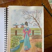 Mi proyecto del curso: Ilustración en acuarela con influencia japonesa Ein Projekt aus dem Bereich Traditionelle Illustration, Zeichnung und Aquarellmalerei von Pilar del Barrio - 04.03.2023