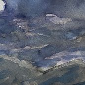 Midnight walk to the dumpster. Watercolor Painting project by Lauren Frey - 03.04.2023