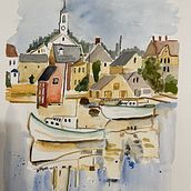 My project for course: Watercolor Techniques for Painting Seascapes . % Eva Kjellberg tarafından hazırlanan Tablo, Sulubo, a Resim, Doğalcı İllüstras, Ve on projesi - 03.04.2023