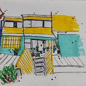Meu projeto do curso: Desenho arquitetônico expressivo com marcadores coloridos. Sketching, Drawing, Architectural Illustration, Sketchbook & Ink Illustration project by cs_suzana - 02.28.2023