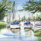 My project for course: Watercolor Techniques for Painting Seascapes. Painting, Watercolor Painting, and Naturalistic Illustration project by rightsideofmybrain - 03.05.2023