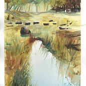 My project for course: Natural Landscapes in Watercolor. Fine Arts, Painting, and Watercolor Painting project by rightsideofmybrain - 03.05.2023
