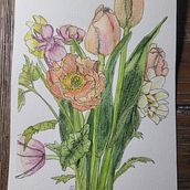 My project for course: Illustrating Nature with Watercolor and Pen. Traditional illustration, Fine Arts, Painting, Drawing, Watercolor Painting, and Botanical Illustration project by mrooney1213 - 02.26.2023