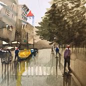 Paisaje urbano en acuarela. Traditional illustration project by lulatorront - 03.06.2023