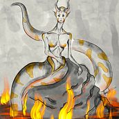 Mi proyecto del curso: Sirena de Magma. Traditional illustration, Creativit, Drawing, and Sketchbook project by Ignaz Ibarra Reinecke - 03.05.2023