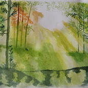 Mi proyecto del curso: Paisajes de ensueño con acuarela: plasma la luz. Painting, and Watercolor Painting project by Radamés Isea Romero - 03.04.2023