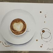 Cup O’Love Latte. Watercolor Painting project by dawncseke - 03.07.2023