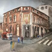 Paisaje urbano a acuarela. . Traditional illustration, Fine Arts, and Watercolor Painting project by Susana SL - 03.07.2023