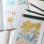 Mon projet du cours : Paysages : approche par le carnet de dessin et la couleur . Membuat sketsa, Kreativitas, Gambar Pensil, Menggambar, Dan Buku sketsa proyek oleh entre_laque - 03.07.2023