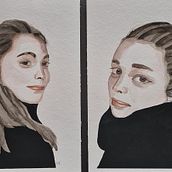 Mijn project van de cursus: Aquarelportretten maken van een foto . Traditional illustration, Watercolor Painting, and Portrait Drawing project by myriamve - 03.07.2023