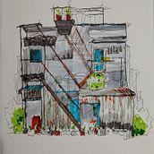 My project for course: Expressive Architectural Sketching with Colored Markers. Sketching, Drawing, Architectural Illustration, Sketchbook & Ink Illustration project by Fred Taygg - 03.03.2023