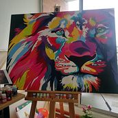 EL LEON Y EL CABALLO . Un progetto di Pittura di DIANA CORONELLA - 08.03.2023