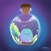 Blob In A Bottle. Traditional illustration project by Manon REMY - 03.08.2023