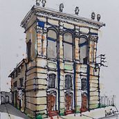 My project for course: Expressive Architectural Sketching with Colored Markers. Sketching, Drawing, Architectural Illustration, Sketchbook & Ink Illustration project by adrian_wyman - 03.08.2023