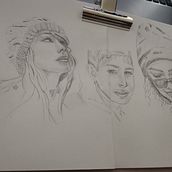 Mi proyecto del curso: Sketchbook de retrato: explora el rostro humano. Sketching, Drawing, Portrait Drawing, Artistic Drawing, and Sketchbook project by Desire Macias - 03.08.2023