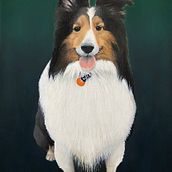 Rufus Dog Portrait. Un proyecto de Pintura acrílica de Naomi Kotkins - 09.03.2023