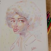 Mi proyecto del curso: Dibujo de retratos llamativos con lápices de colores. Un proyecto de Dibujo, Dibujo de Retrato, Sketchbook y Dibujo con lápices de colores de ESTHER JUAN MARTINEZ - 23.02.2023