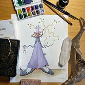 Mi proyecto del curso: Diseño de personajes expresivos con acuarela y pluma estilográfica. Traditional illustration, Character Design, Painting, Sketching, Drawing, Watercolor Painting, Stor, telling, Artistic Drawing, Children's Illustration, and Narrative project by erafart - 03.09.2023