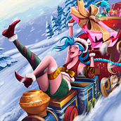 Jinx Ladrona de Navidad. Un projet de Illustration traditionnelle, Art conceptuel , et Jeux vidéo de Andres Sanchez - 09.03.2023