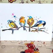 My project for course: Artistic Watercolor Techniques for Illustrating Birds. Traditional illustration, Watercolor Painting, Realistic Drawing, and Naturalistic Illustration project by Andreia Butterfly - 03.09.2023