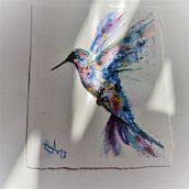 O Colibri. Watercolor Painting, Drawing, and Traditional illustration project by Ana Mioli - 03.10.2023