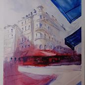 My project for course: Architectural Sketching with Watercolor and Ink. Esboçado, Desenho, Pintura em aquarela, Ilustração arquitetônica, Sketchbook e Ilustração com tinta projeto de reichman_b - 10.03.2023