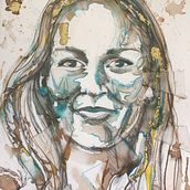 Mijn project van de cursus: Experimentele portretten met inkt, thee en alcohol. Artes plásticas, Pintura, Desenho e Ilustração com tinta projeto de a.vanbugnum - 11.03.2023