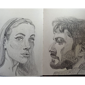 My project for course: Graphite Line Drawing for Portrait Sketchbooking. Projekt z dziedziny  Sztuki piękne, Sketching,  R, sunek, Portret i Sketchbook użytkownika andrea_ramani87 - 11.03.2023