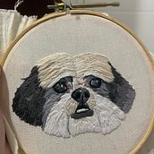 Meu projeto do curso: Retratos bordados de pet: pintura com linha. Embroider, Naturalistic Illustration, and Textile Design project by Nicolli Spatti - 03.11.2023