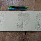 Mi proyecto del curso: Sketchbook de retrato: explora el rostro humano. Esboçado, Desenho, Desenho de retrato, Desenho artístico, e Sketchbook projeto de Irene - 13.03.2023