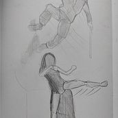 Poses del cuerpo TC. Traditional illustration project by joel Alcala - 03.13.2023
