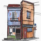 My project for course: Expressive Architectural Sketching with Colored Markers. Sketching, Drawing, Architectural Illustration, Sketchbook & Ink Illustration project by John Meier - 03.14.2023