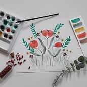 Mon projet du cours : Création d’une composition florale à l’aquarelle. Traditional illustration, Fine Arts, Painting, Watercolor Painting, Botanical Illustration, and Naturalistic Illustration project by Caroline - 03.15.2023