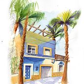 Haus in Spanien. Un progetto di Illustrazione tradizionale, Disegno, Disegno realistico e Pittura ad acquerello di dannyknebel - 15.03.2023