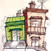 My project for course: Expressive Architectural Sketching with Colored Markers. Sketching, Drawing, Architectural Illustration, Sketchbook & Ink Illustration project by Michael Wray - 02.21.2023