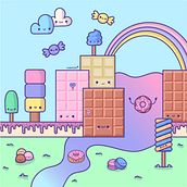 Meu projeto do curso: Design de mundos kawaii: crie ilustrações alegres. Un proyecto de Diseño de personajes e Ilustración digital de Babi - 15.03.2023