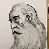 My project for course: Mindful Painting with India Ink Ein Projekt aus dem Bereich Traditionelle Illustration, Bildende Künste, Malerei, Bleistiftzeichnung, Porträtzeichnung, Artistische Zeichnung und Illustration mit Tinte von Karolis Vaikšnys - 12.03.2023