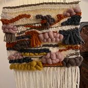 Meu projeto do curso: Introdução à tapeçaria em tear manual. Un proyecto de Diseño de complementos, Decoración de interiores, Tejido, Telar y Diseño textil de patriciavdcosta - 16.03.2023