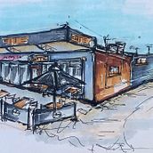 Local cafes. Een project van Traditionele illustratie van Chris Cauchi - 16.03.2023