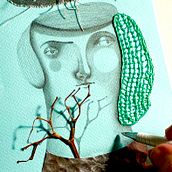 Meu projeto do curso: Técnicas de bordado experimental sobre papel. Fine Arts, Collage, Embroider, Textile Design, and Editorial Design project by Carla Cabral - 03.16.2023