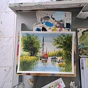 Mi proyecto del curso: Pintura en acuarela de paisajes marinos. Painting, Watercolor Painting, and Naturalistic Illustration project by José Fernando - 03.13.2023
