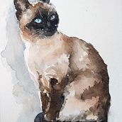 my painting for the course - siamese cat. Un progetto di Pittura di Nancy Roman - 16.03.2023